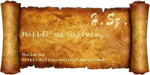 Hollósy Szilvia névjegykártya